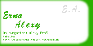 erno alexy business card